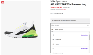 Nike Air Max 270 Herenschoen voor €79,95 bij Zalando