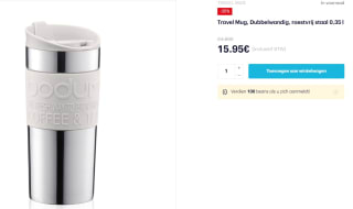 Bodum Travel Mug thermobeker van roestvrij staal (dubbelwandig, vaatwasmachinebestendig, 0,35 liter) voor €15,95 bij Bodum