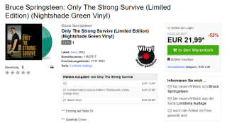 Bruce Springsteen: Only The Strong Survive (Limited Edition) (Nightshade Green Vinyl) 2LP voor €21,99