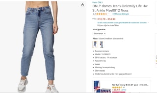 ONLY cropped straight fit dames jeans voor €10,79 bij Amazon