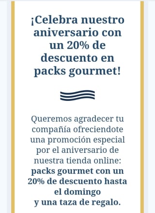 -20%+Taza regalo con packs Gourmet en Consorcio.