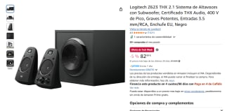 Logitech Z623 THX 2.1 Sistema de Altavoces con Subwoofer por 82,99€