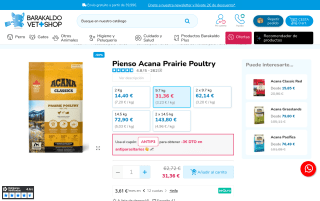 Pienso Acana Prairie Poultry 9.7Kg por 31,36€