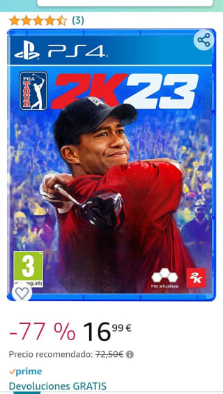 PGA TOUR 2K23 PlayStation 4 por 16,99€.