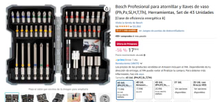 Bosch Profesional para atornillar y llaves de vaso, Herramientas, Set 43 Unidades por 17,99€