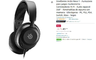 Auriculares gaming SteelSeries Arctis Nova 1 por 45.45€