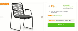 Domani Furniture Belleza Dining Tuinstoel voor €79 bij Tuinmeubelshop