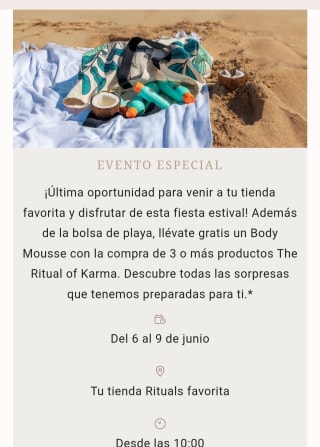 Body mousse y bolsa de playa gratis en Rituals