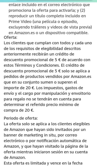 5€ por ver una película de Prime Video.