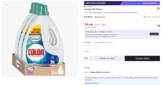 Pack de 3 Colon Nenuco Detergente para la lavadora Gel 102 lavados en total por 7.49€