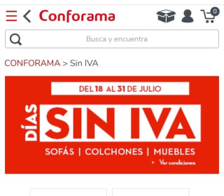 Días SIN IVA en Conforama.