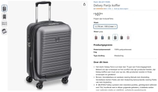 Delsey Paris Segur 2.0 105L reiskoffer voor €107,56 bij Amazon