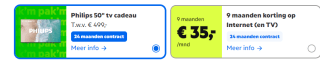 Gratis 50" Philips TV of 9 maanden Internet (en TV) voor € 35 via KPN