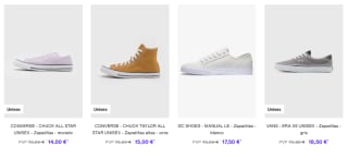 Zapatillas Converse desde solo 14€ y mas marcas en oferta