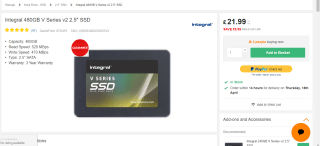 Integral 480GB V Series v2 2.5'' for only £21.99