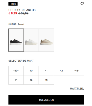 Chunky Sneakers voor €8,99 bij H&M