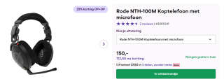 Rode NTH-100M Koptelefoon met microfoon voor €125 bij CameraNU