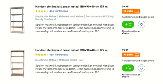 Diverse zware metalen opbergrekken 1+1 gratis bij de Gamma