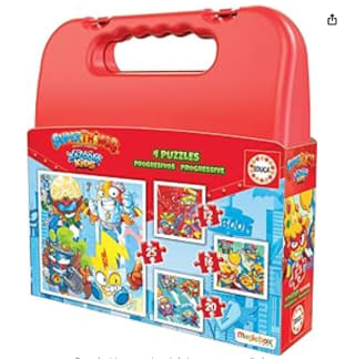Puzzle Educa Maleta Progresivos Superthings 12-16-20-25 Piezas por 6.89€