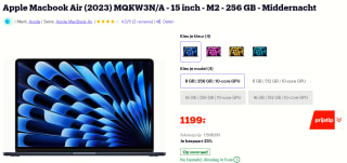 Apple Macbook Air (2023) MQKW3N/A - 15 inch - M2 - 256 GB voor €1.199 bij Bol.com