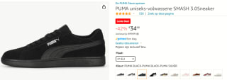 PUMA SMASH 3.0 uniseks Sneakers voor €34,50 bij Amazon