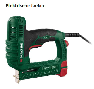 Parkside elektrische tacker Inclusief 500 nietjes en 500 spijkers voor €18,95 bij de lidl
