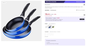 San Ignacio Blue Paradise | Sartenes Antiadherentes | Set de 3 Piezas | Fabricadas con Aluminio Prensado | Juego de Sartenes de 16, 20 y 24 cm de Diámetro | Aptas en Todo Tipo de Cocinas por 11.88€