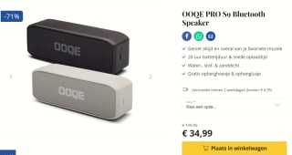 2 stuks OOQE PRO S9 - Bluetooth Speakers voor €34,99 via de Telegraaf