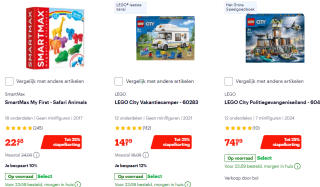 Tot 25% stapelkorting op heel veelspeelgoed bij Bol
