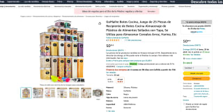 Juego 25 Piezas GoMaihe recipiente de almacenaje plástico con tapa por solo 33,13€