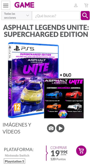 Asphalt Legends Unite Supercharged PS5 por 19,99€.