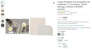 Google Pixel tablet met oplaaddock voor €499 via Amazon DE