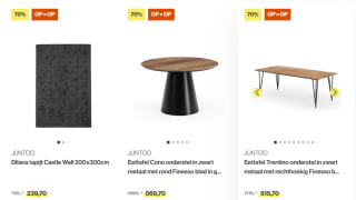 Tot 70% korting op items in de Outlet bij Juntoo