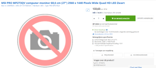 MSI Pro MP273QV monitor voor €133,63 bij Max ICT