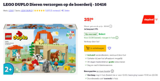 LEGO Duplo Dieren verzorgen op de boerderij voor €35,99 bij Bol.com