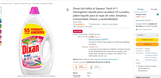 Dixan Gel Adiós al Separar Total 4+1 -55 Lavados por 5.83€