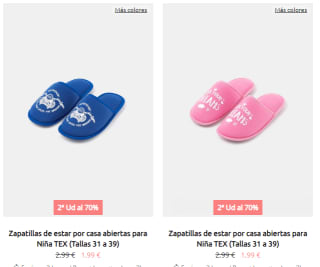 Chollazo 2 pares zapatillas casa por 1,29€ ( más ofertas en descripción)