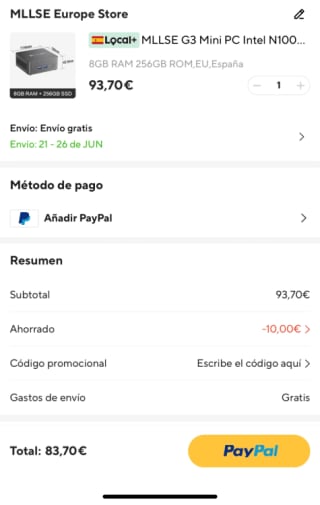 MLLSE G3 Mini PC Intel N100 CPU DDR4 16GB RAM 512GB SSD por 83,70€