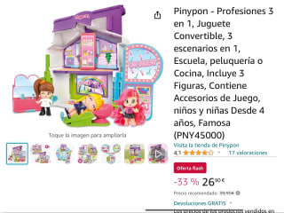 Pinypon Profesiones 3 en 1, Juguete Convertible, 3 escenarios en 1, Escuela, peluquería o Cocina Por 26,90€