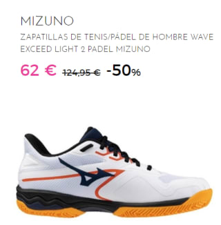 Zapatillas de Padel para Hombre Mizuno WAVE EXCEED LIGHT 2 por 62€