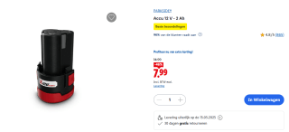 PARKSIDE® Accu 12 V - 2 Ah voor €7,99 in de Lidl webshop