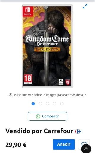 Kingdom Come Deliverance Nintendo Switch por 29,90€.