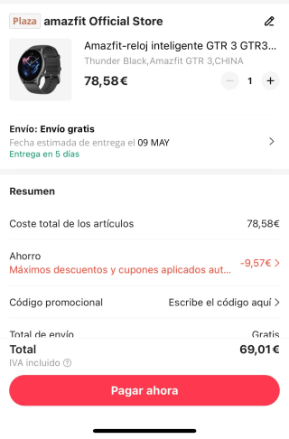 Amazfit-reloj inteligente GTR 3 por 69€