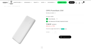 Oppo Powerbank 33W 10000mAh por tan solo 17,45€
