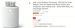 TADO Slimme Radiatorknop voor €46,46 bij Amazon