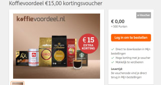 Koffievoordeel €15,00 kortingsvoucher voor 500 ING rentepunten