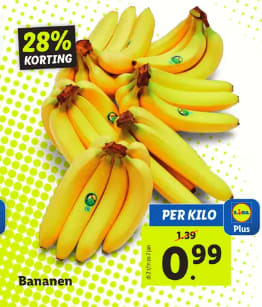 1 Kilo Bananen voor €0,99 bij de Lidl