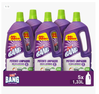 Pack 5 x 1.33L de Cillit Bang limpiador Suelos y Antigrasa por 19.99€ (Cuenta Nueva 10€)
