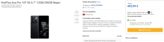 Móvil Oneplus 10T de 12GB/256GB por 440,99€