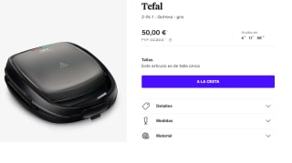 Sandwichera de Tefal SW341B Snack Time multifuncional para gofres y sándwiches. Incluye 2 placas. 700 W por 50€